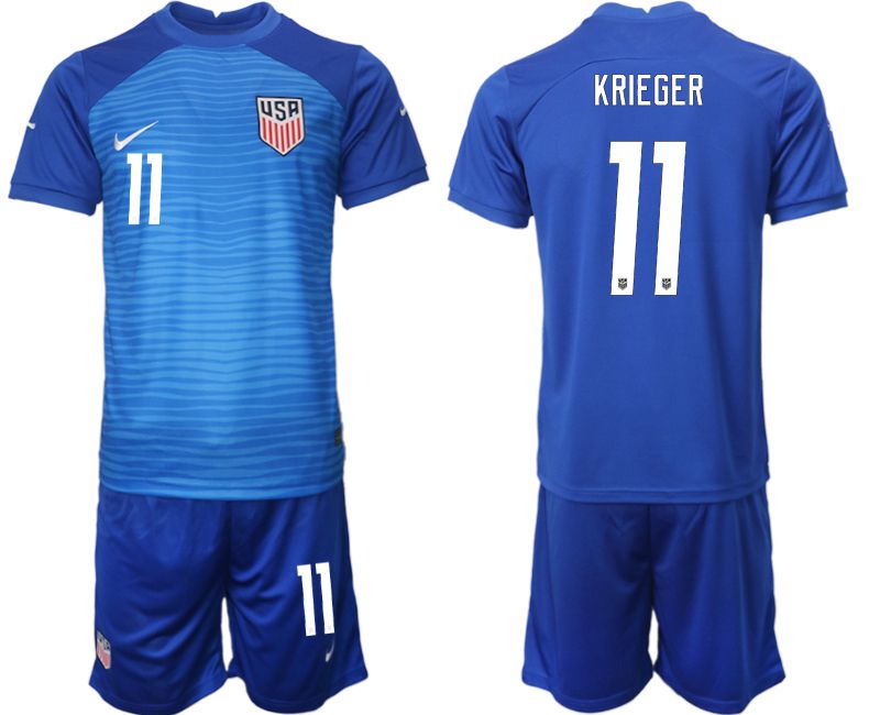 Men 2022 World Cup National Team United States away blue 11 Soccer Jersey